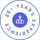 20+ years of experience badge